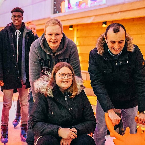 Photo of an apprentice outing at a skating rink