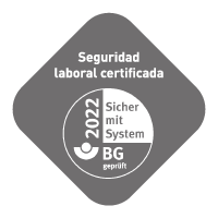 Sello: Certificado de seguridad laboral probado con el sistema BG