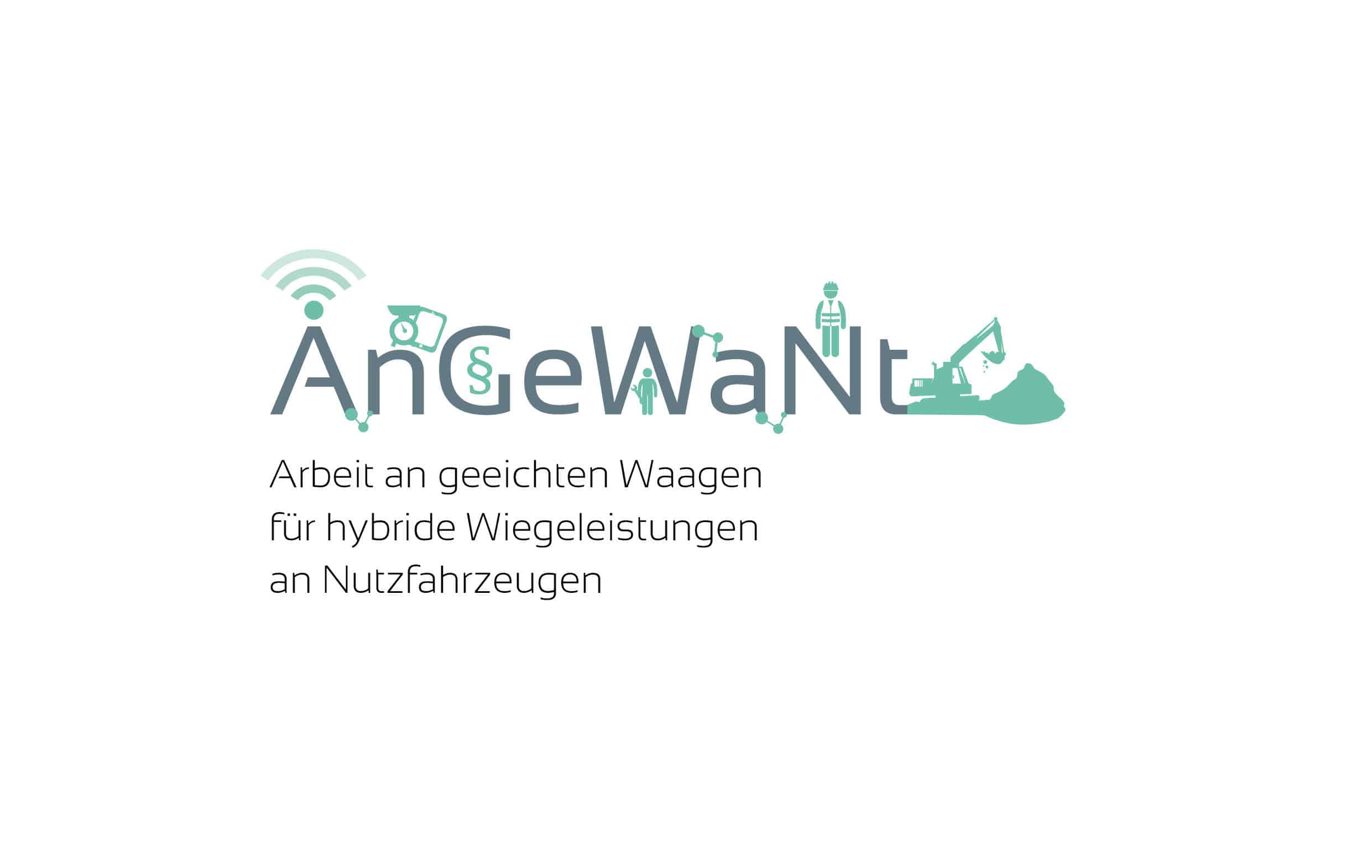 Logo des Projekts AnGeWaNt – Arbeit an geeichten Waagen für hybride Wiegeleistungen an Nutzfahrzeugen.