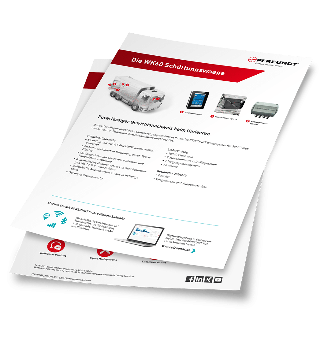 Product sheet for the PFREUNDT Lifter Scale with applications and options.
