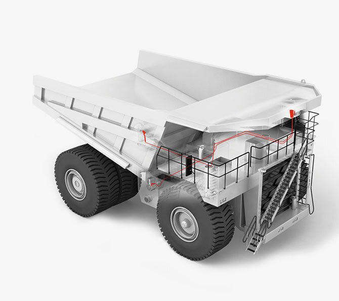 A large PFREUNDT dump truck with an integrated mobile weighing system, ideal for construction sites handling heavy loads.