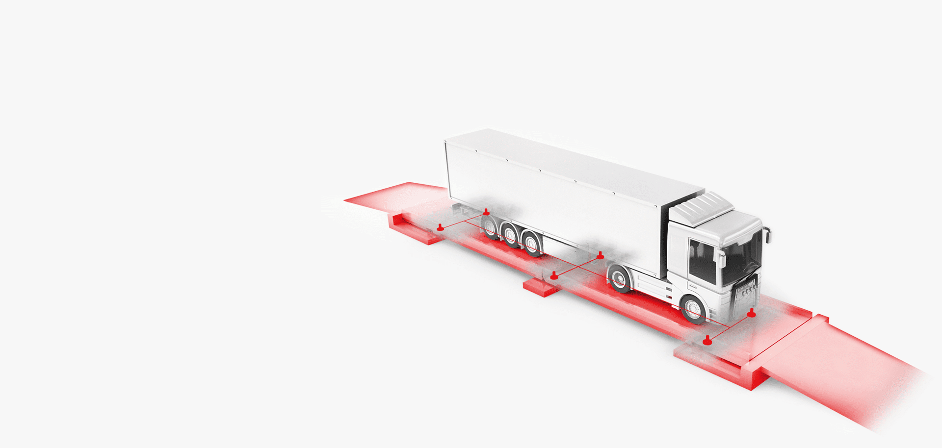 PFREUNDT Vehicle Scale: truck on a mobile vehicle scale highlighted in red.